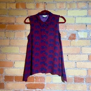 ModCloth button-down sleeveless print top